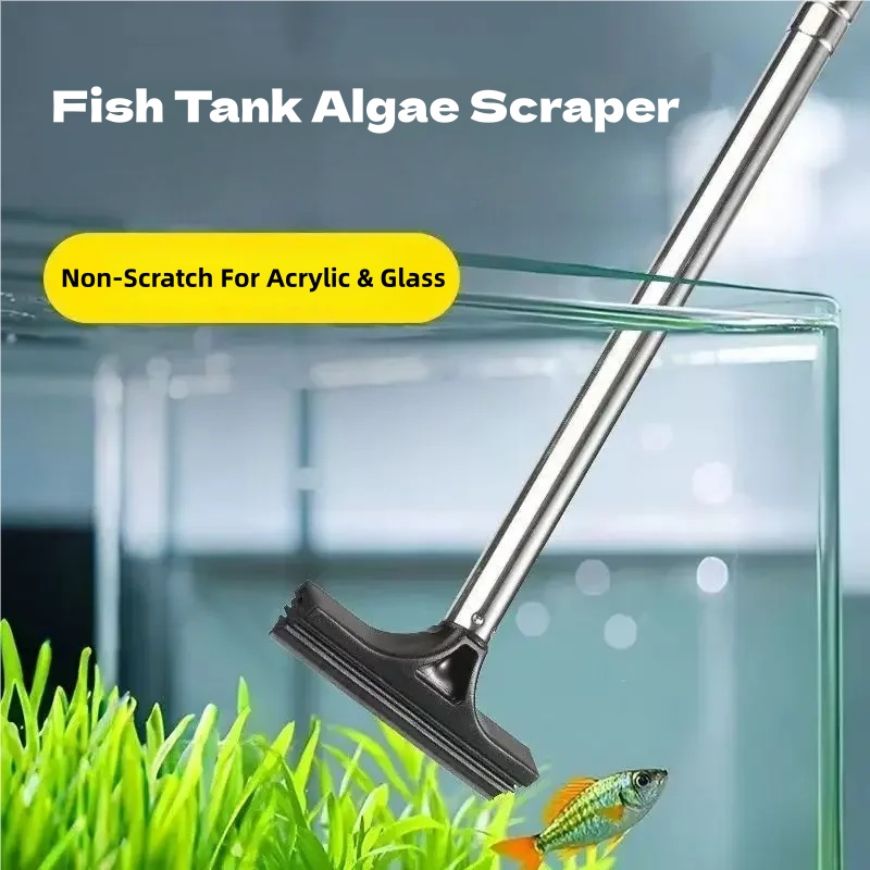 Aquarium Marine Sand - Telescopic Aquarium Algae Scraper Stainless Steel