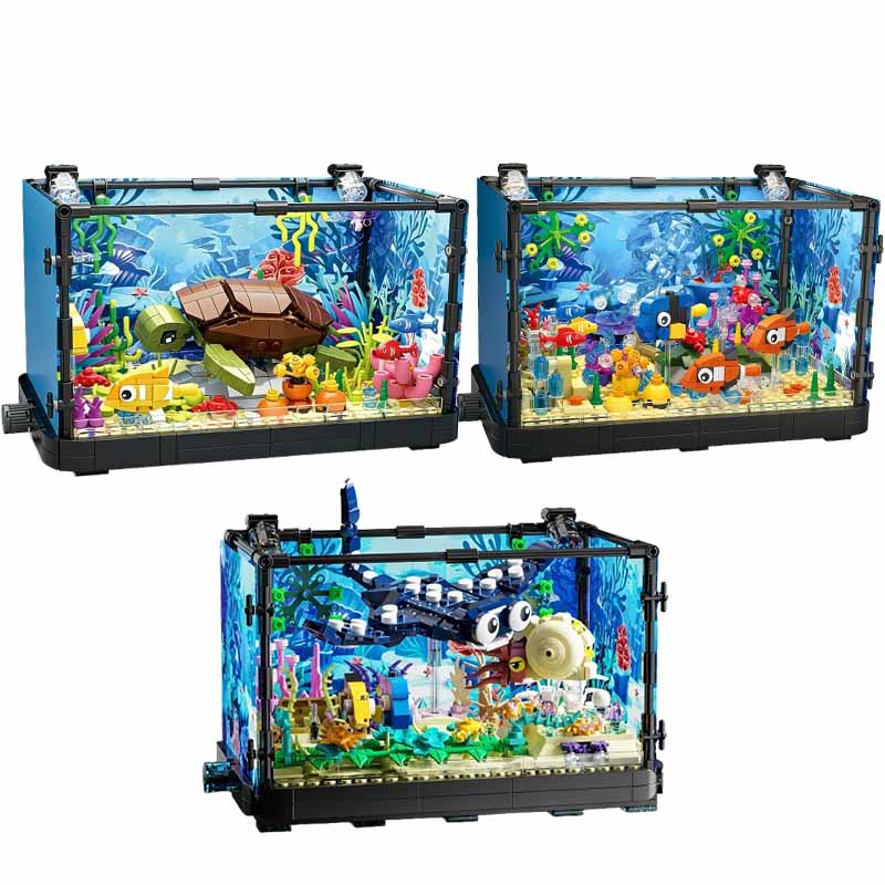 Fish Tank Building Block Set w - Aquarium Marine Fish ulasan dan harga
